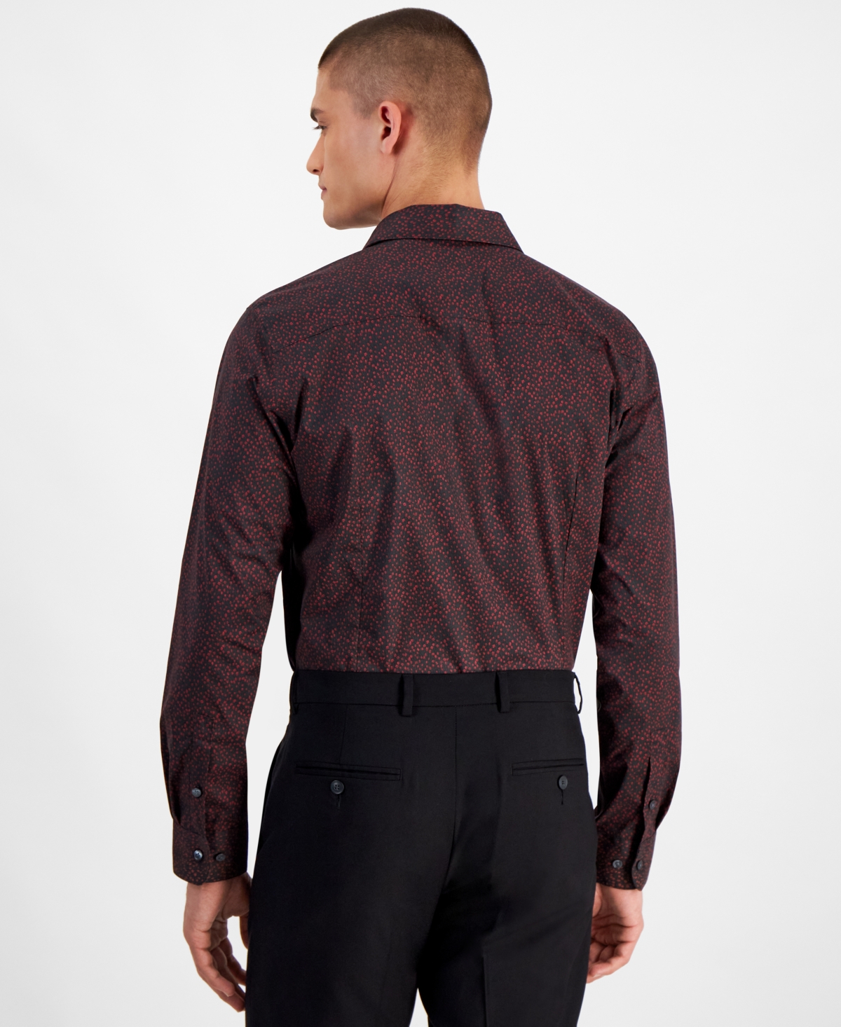BAR III MEN'S SLIM-FIT TERRY FLORAL DRESS SHIRT, CREATED FOR MACY'S 