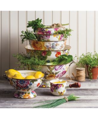 White Flower Market Large Colander