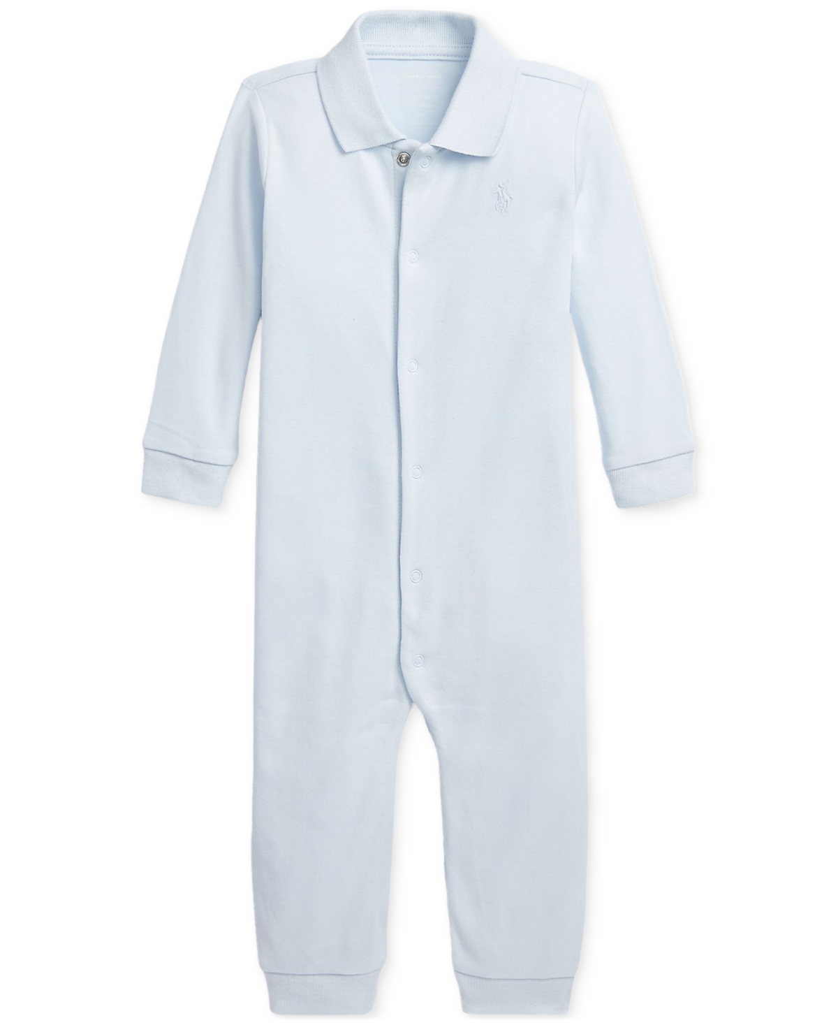 Polo Ralph Lauren Baby Cotton Polo Coverall In Blue
