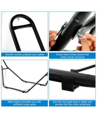 Hammock Stand Heavy Duty Steel Frame Hanging Hooks Indoor Outdoor