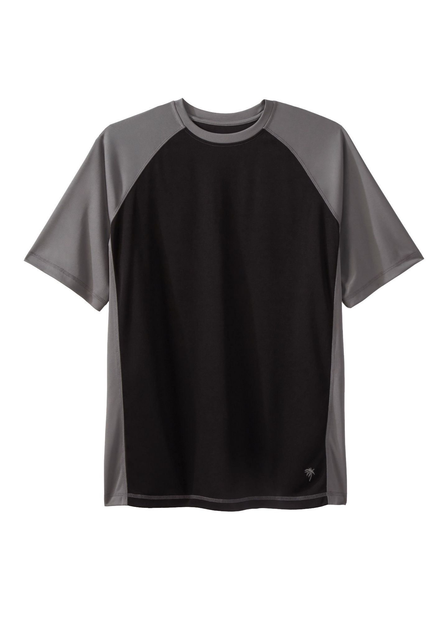 Мужская рубашка KingSize Big & Tall Raglan Short Sleeve Swim Shirt, цвет: Чёрный стальной — фото 2