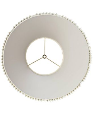 Set of 2 Empire Lamp Shades Eggshell Large 9" Top x 17" Bottom x 12.25" High Spider Replacement Harp and Finial Fitting