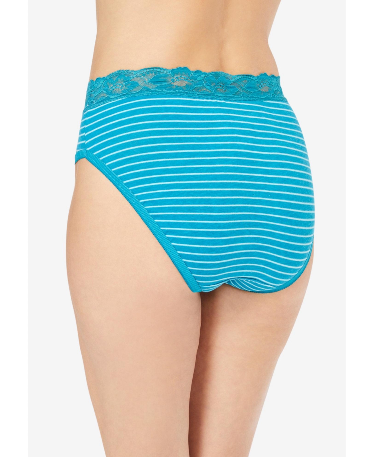 Comfort Choice Plus Size Lace Waist Hi-Cut Brief 3-Pack