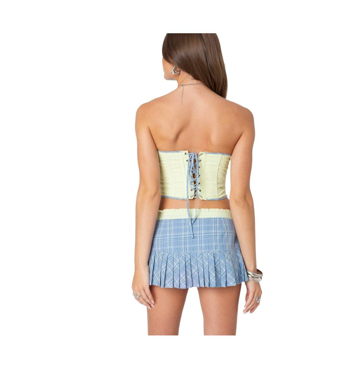 Edikted Women's Kayleigh Contrast Pinstripe Corset