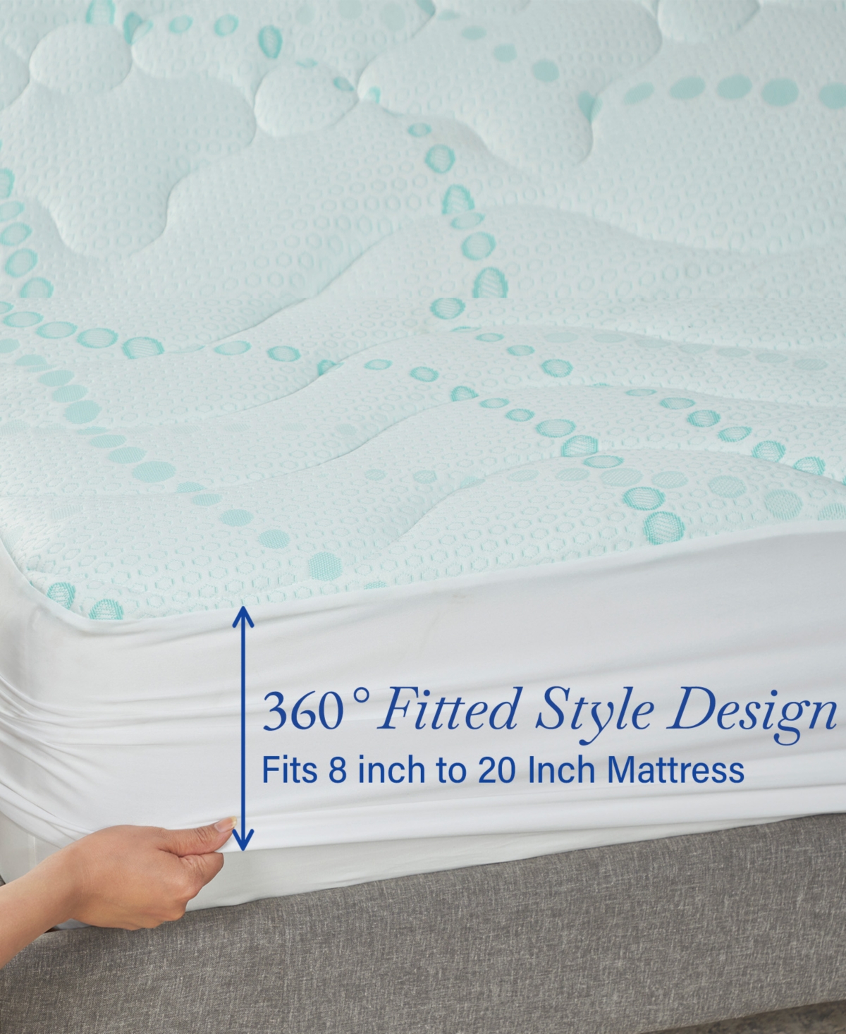 Mattress Pads size, 3-Zone Cooling, Soft, Non-Slip Quilted Mattress Pad Size, Deep Pocket Fits 8 - 20 Inch Mattress by California Design Den