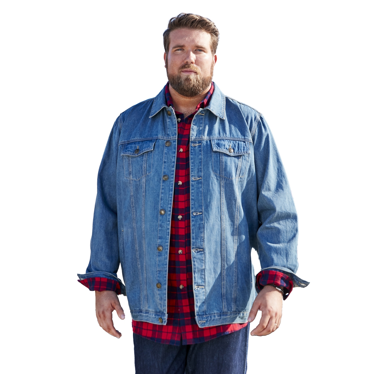 by KingSize Men's Big & Tall Denim Jacket - Stonewash