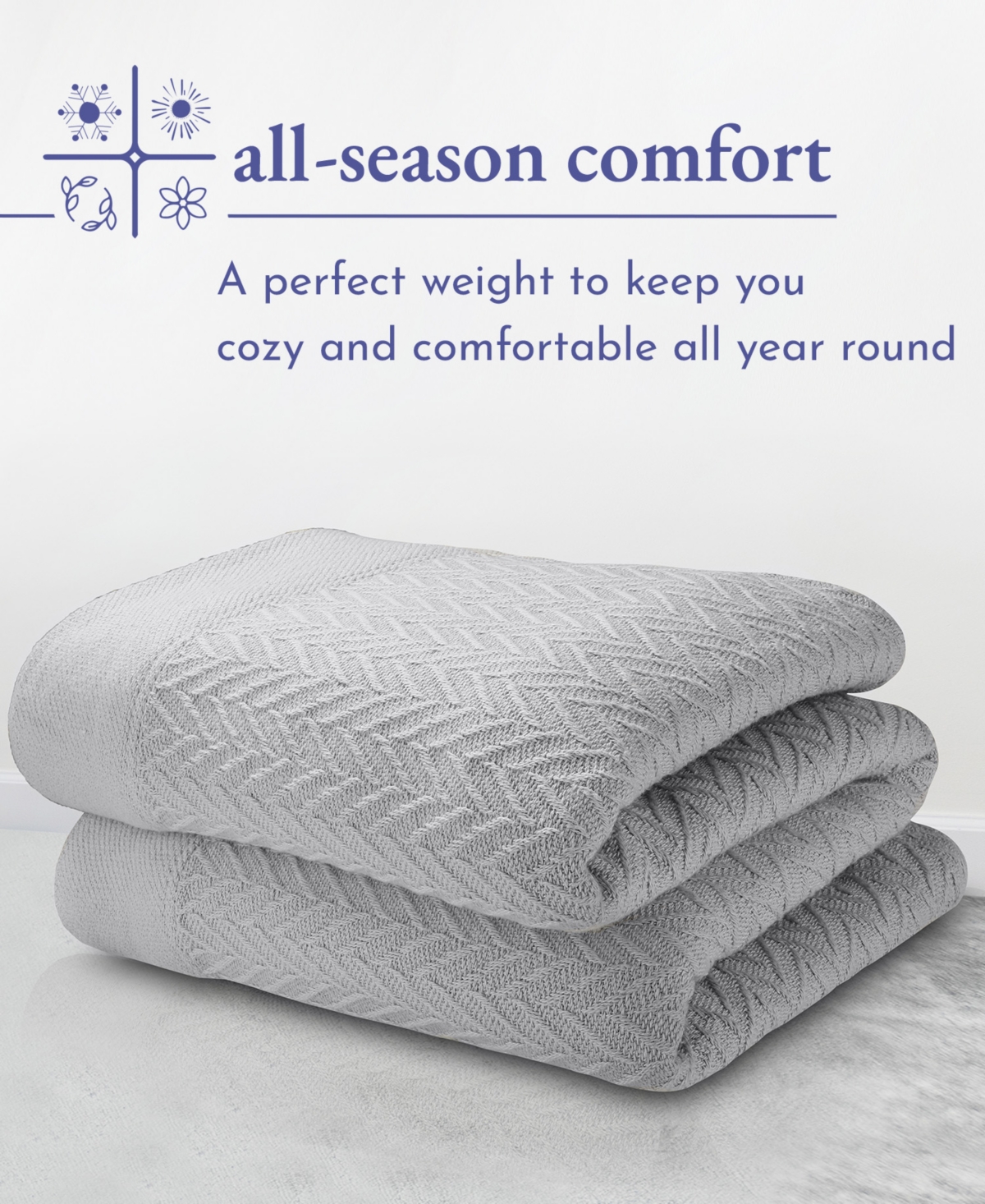 California Design Den 100% Cotton Blanket, Breathable Bed Blanket, All Season Size Cotton Blanket by