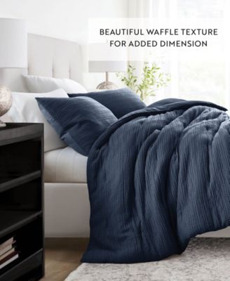 Waffle Textured 3-Piece Comforter Set, King/California King