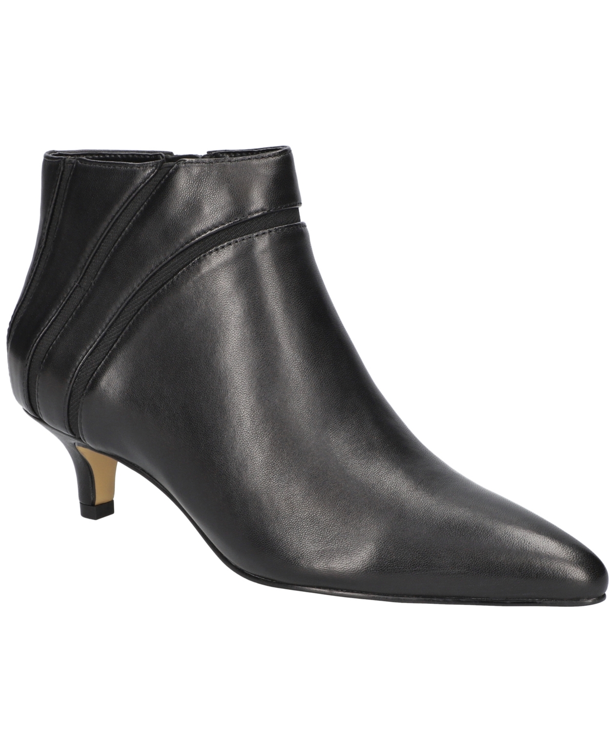 Bella Vita Faraday Womens Zipper Manmade Booties In Black Leather