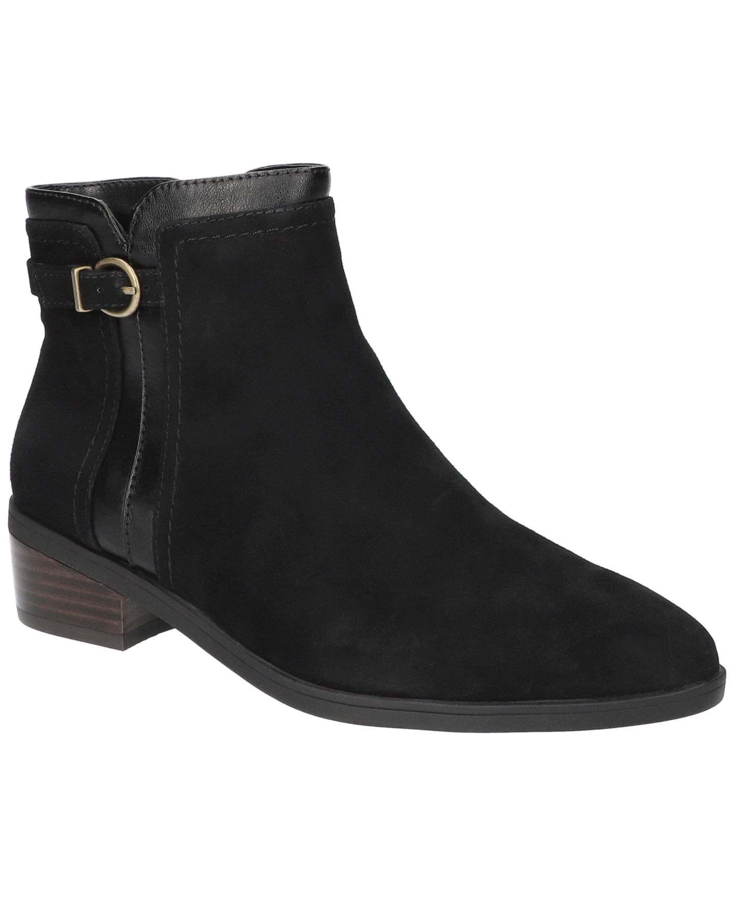 Женские ботинки Bella Vita Beatrice Almond Toe Dress Booties, цвет: Чёрный кожаный — фото 1
