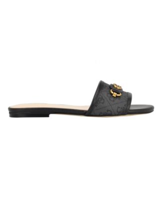 Women's Hammi One Band with Logo and Hardware Flat Sandals