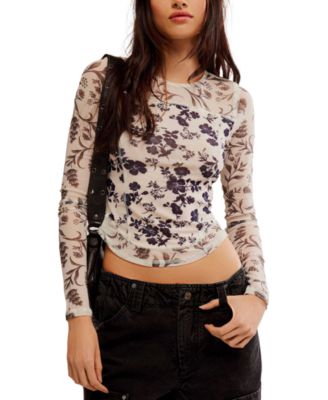 Free People - Women's Bettys Garden Long-Sleeve Mesh Top