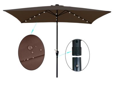 Streamdale Solar Lighted Patio Umbrella with Crank (10' x 6.5')