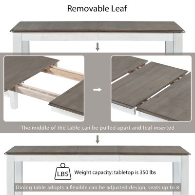 7-Piece Retro Dining Set with Extendable Table