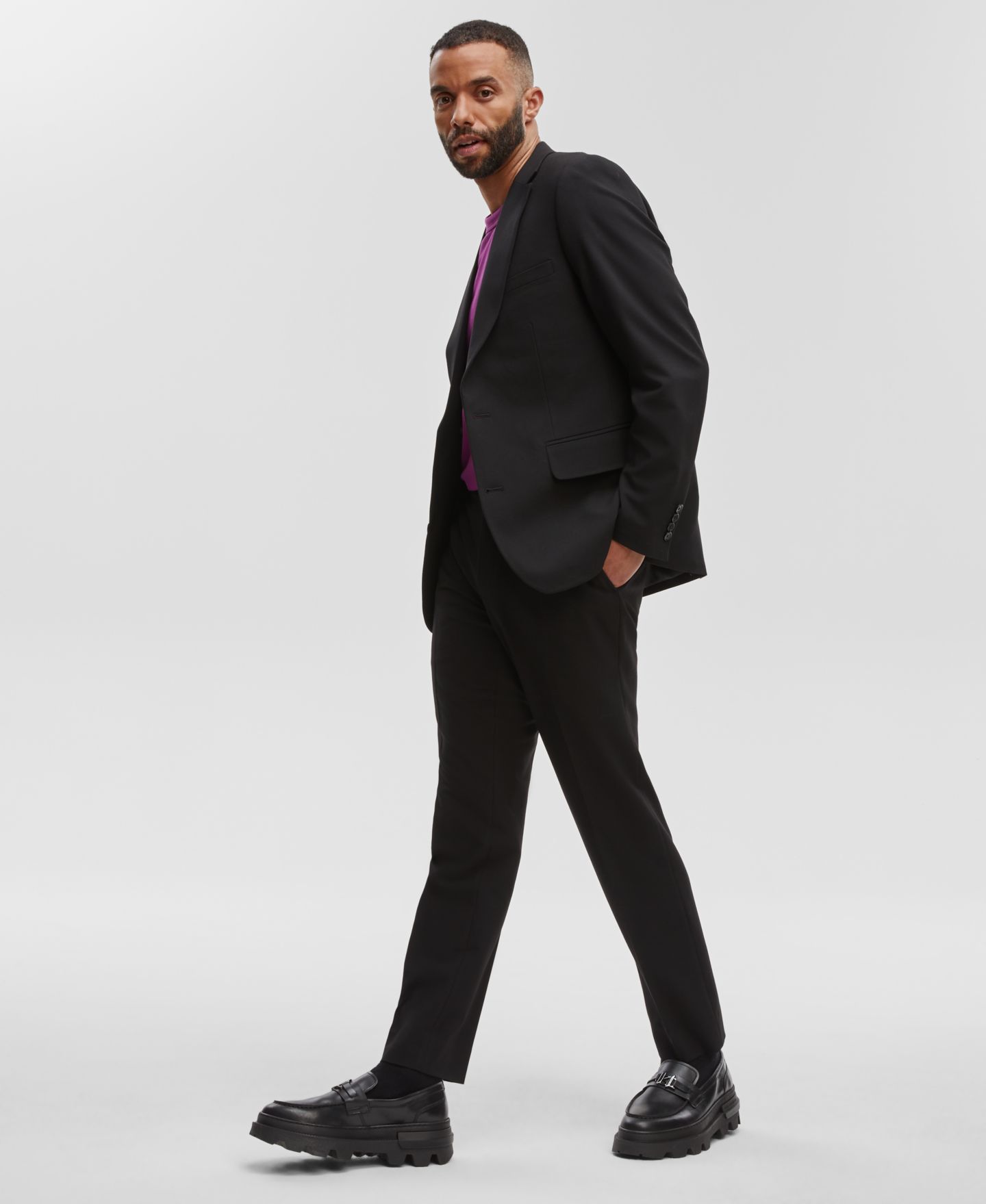 Мужские брюки Mode of One Slim-Fit Suit, цвет: Глубокий чёрный — фото 3
