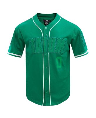 Men's Jayson Tatum Kelly Green Boston Celtics Triple Tonal Mesh Button-Up Top