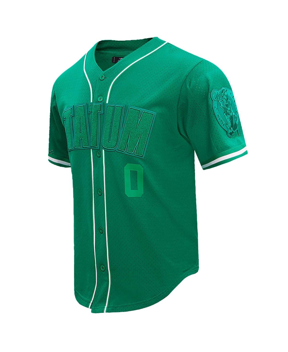 Pro Standard Men's Jayson Tatum Kelly Green Boston Celtics Triple Tonal Mesh Button-up Top In Kelly Green
