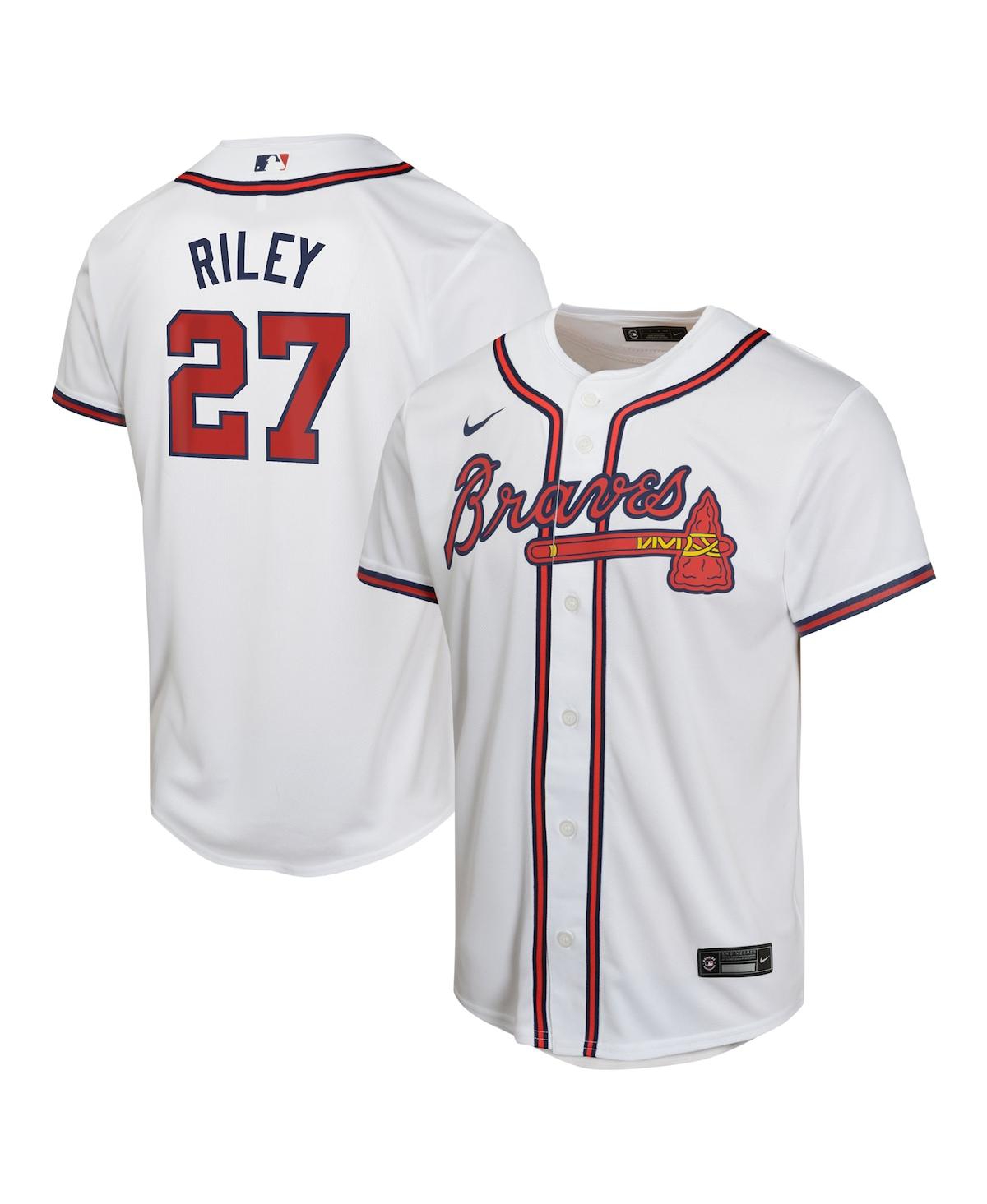 Nike Big Boys and Girls Austin Riley White Atlanta Braves Home Game Player Jersey - White