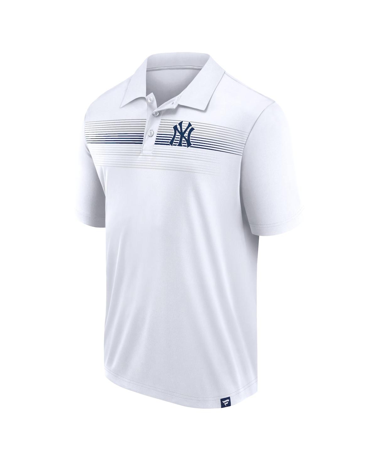 Fanatics Branded White New York Yankees Victory For Us Interlock Polo In White,navy