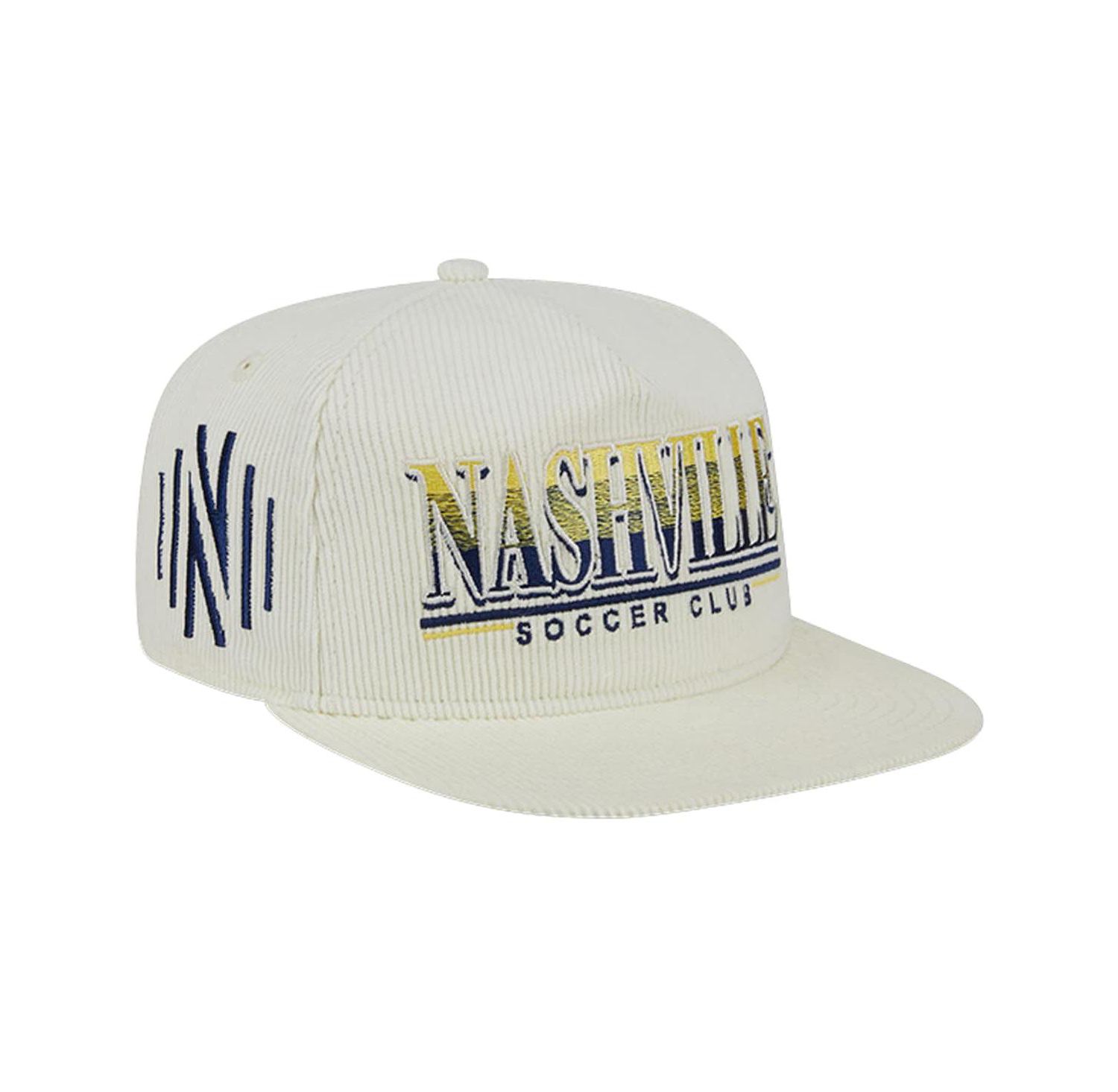 Men's White Nashville SC Throwback Corduroy Golfer Adjustable Hat