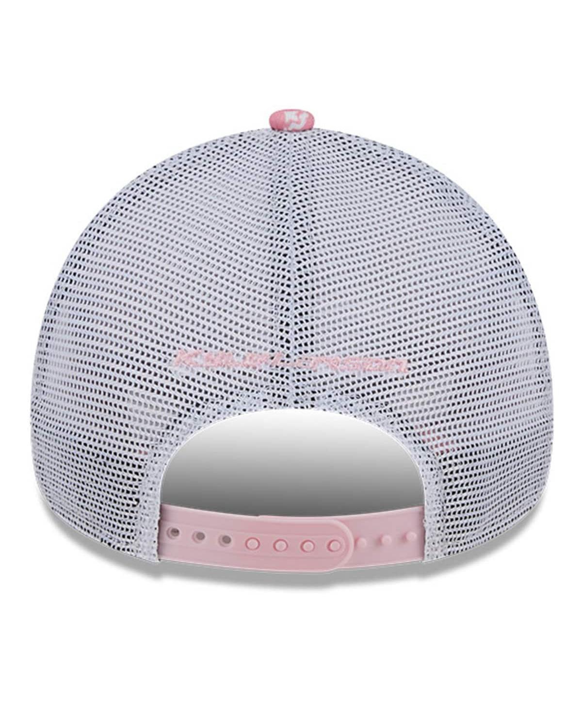 New Era Men's Pink Kyle Larson 9forty A-frame Trucker Paisley Adjustable Hat In Pink