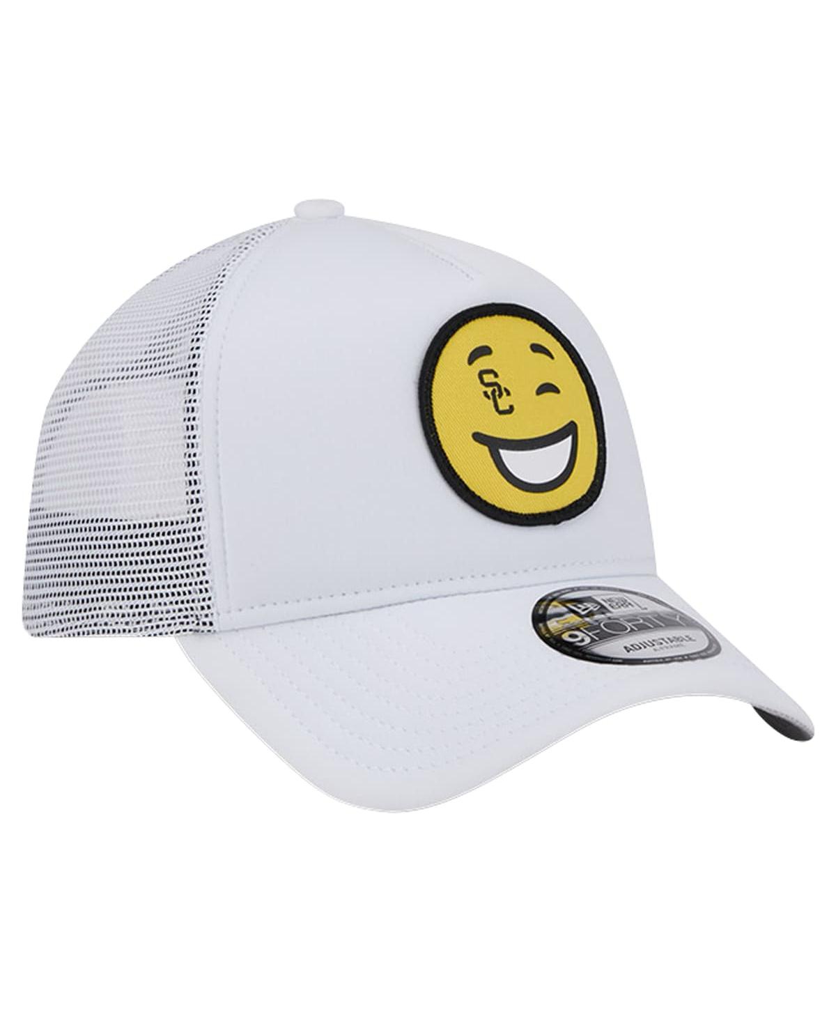 NEW ERA MEN'S WHITE USC TROJANS WINK FOAM TRUCKER ADJUSTABLE HAT 