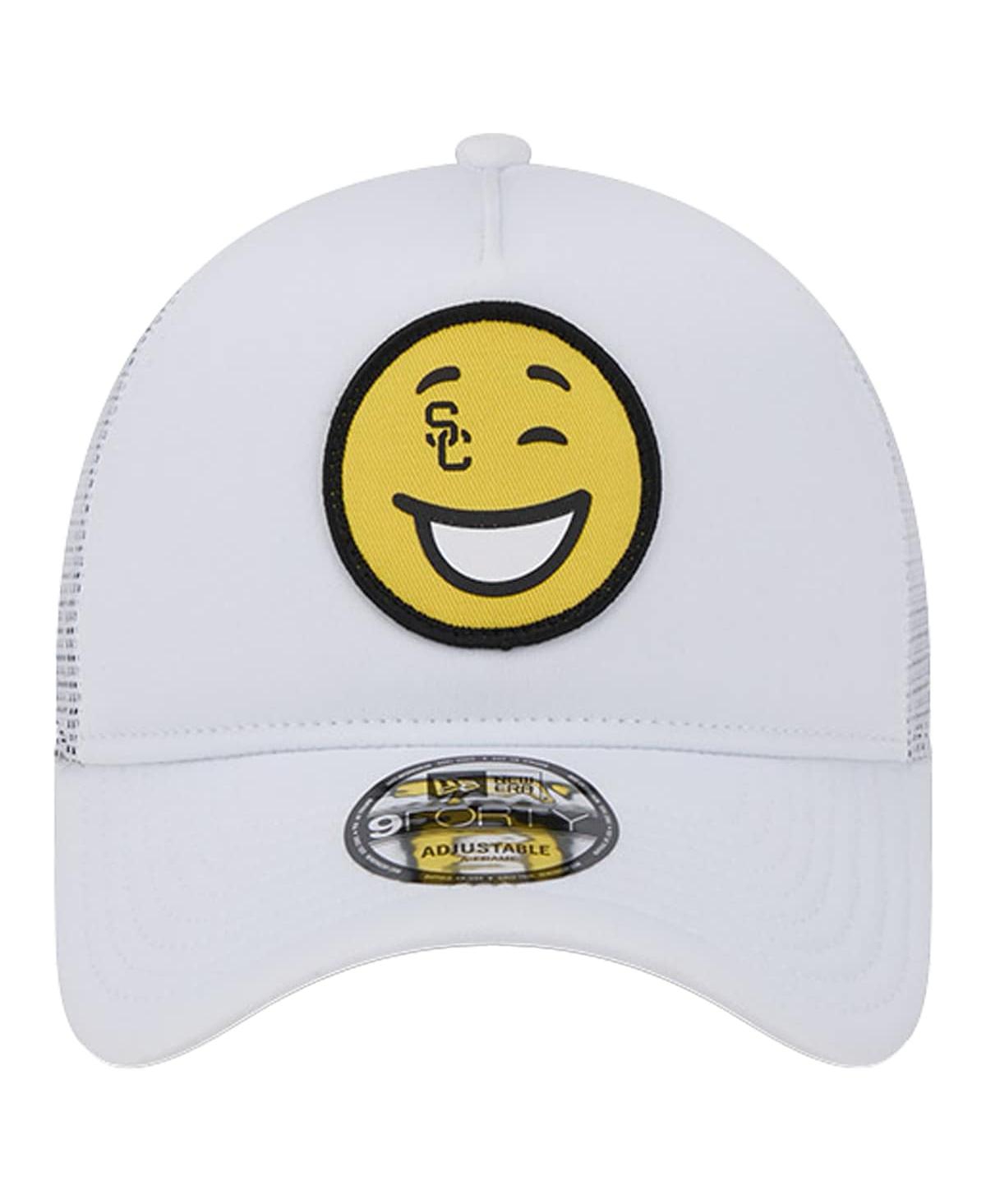 NEW ERA MEN'S WHITE USC TROJANS WINK FOAM TRUCKER ADJUSTABLE HAT 