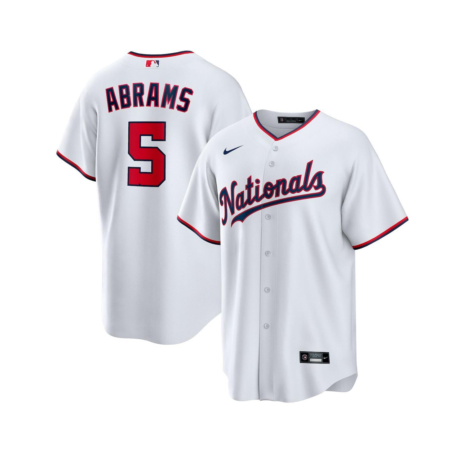 Big Boys and Girls CJ Abrams White Washington Nationals Home Replica Player Jersey