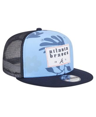 Men's Navy Atlanta Braves Bikini Bottom Trucker 9FIFTY Snapback Hat