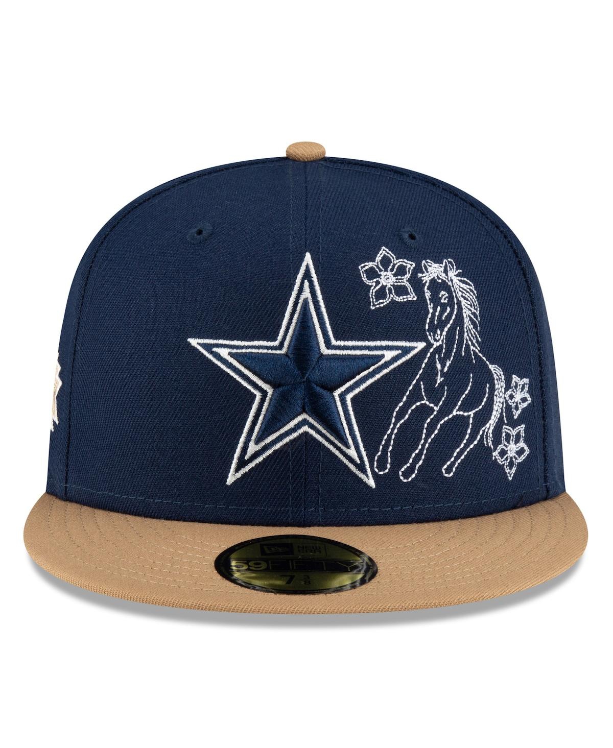 Shop New Era Men's Navy/tan Dallas Cowboys Western 59fifty Fitted Hat In Navy,tan