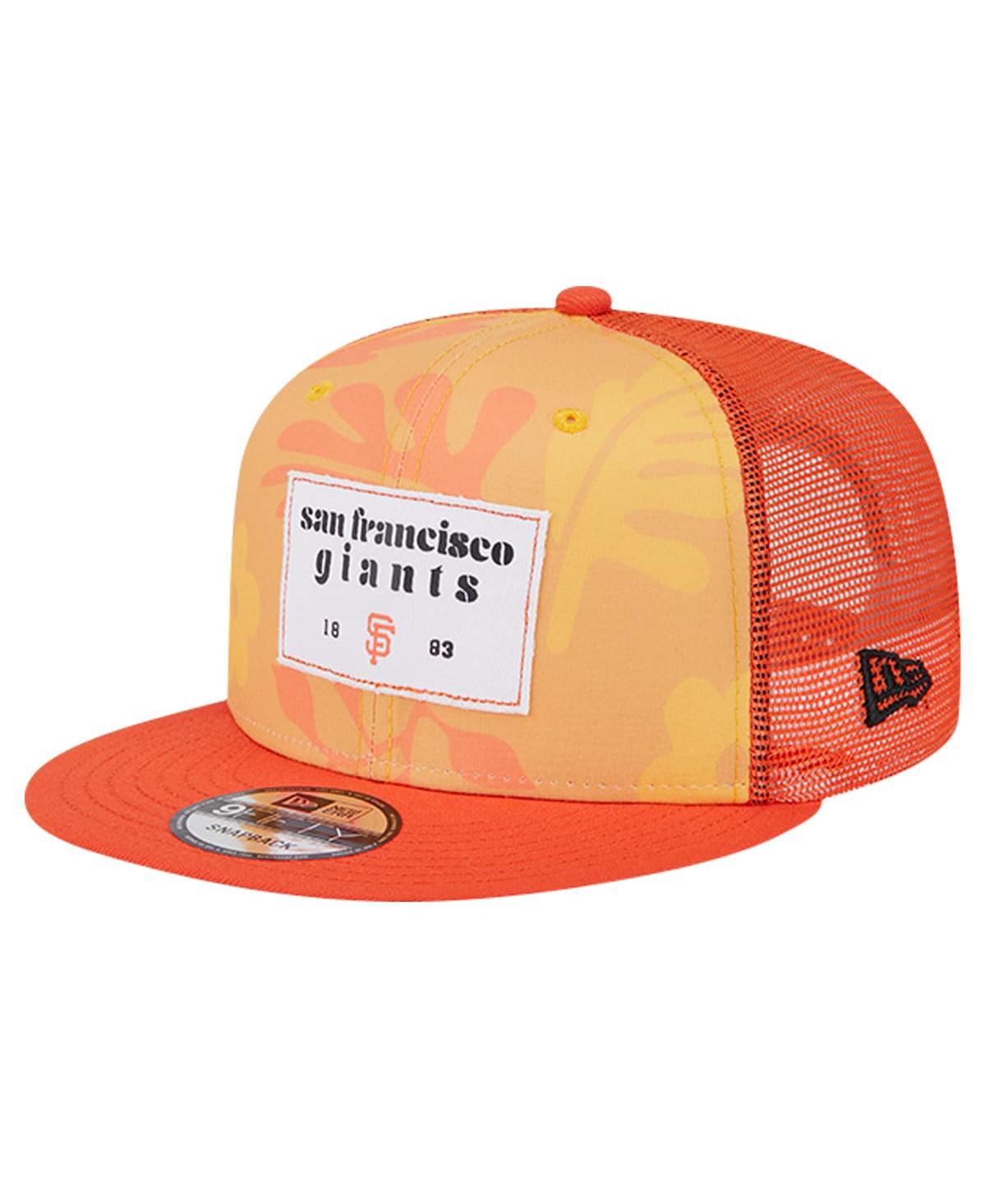 NEW ERA MEN'S ORANGE SAN FRANCISCO GIANTS BIKINI BOTTOM TRUCKER 9FIFTY SNAPBACK HAT 