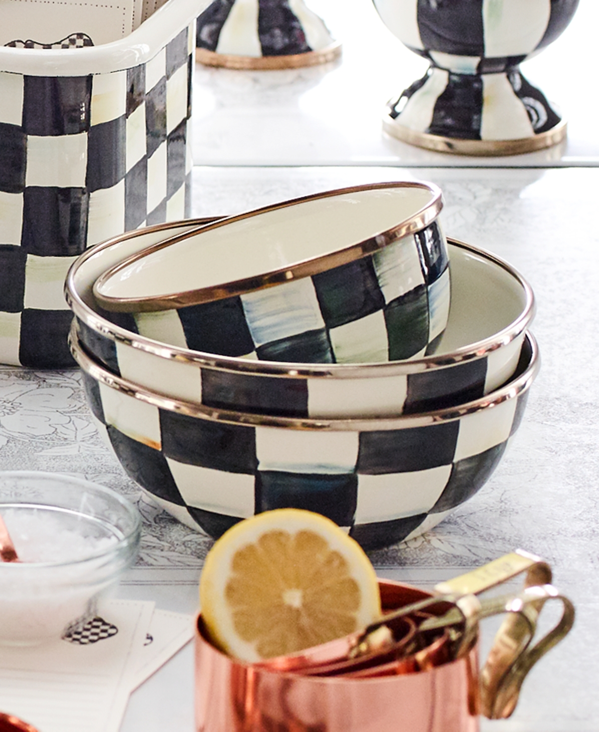 Mackenzie-childs Extra-large Courtly Check Everyday Bowl In No Color