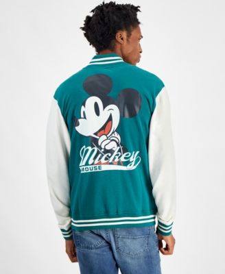 Hybrid Men's Mickey Mouse Colorblocked Fleece Varsity Bomber
