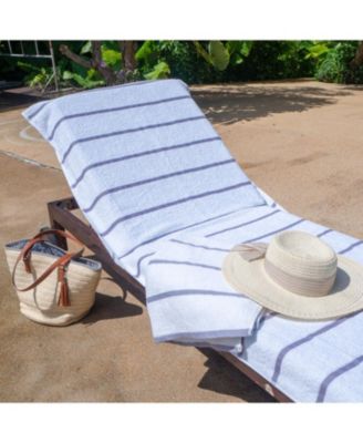 Cotton Terry Lounge Chair Covers, 2-Pack, 30" x 85" with Pocket Design