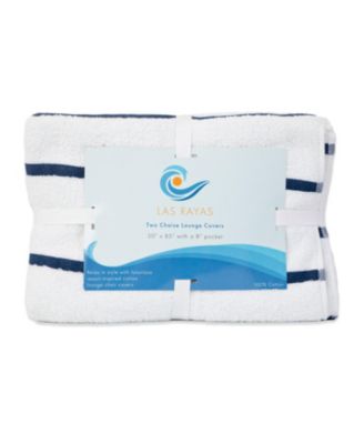 Cotton Terry Lounge Chair Covers, 2-Pack, 30" x 85" with Pocket Design