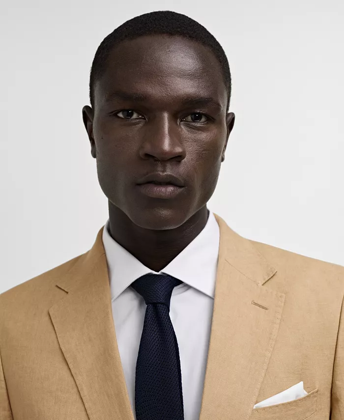 Men's Linen Slim-Fit Suit Blazer - thumbnail 3