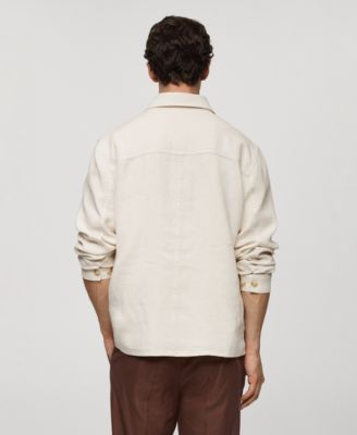 Men's Linen Pockets Detail Overshirt