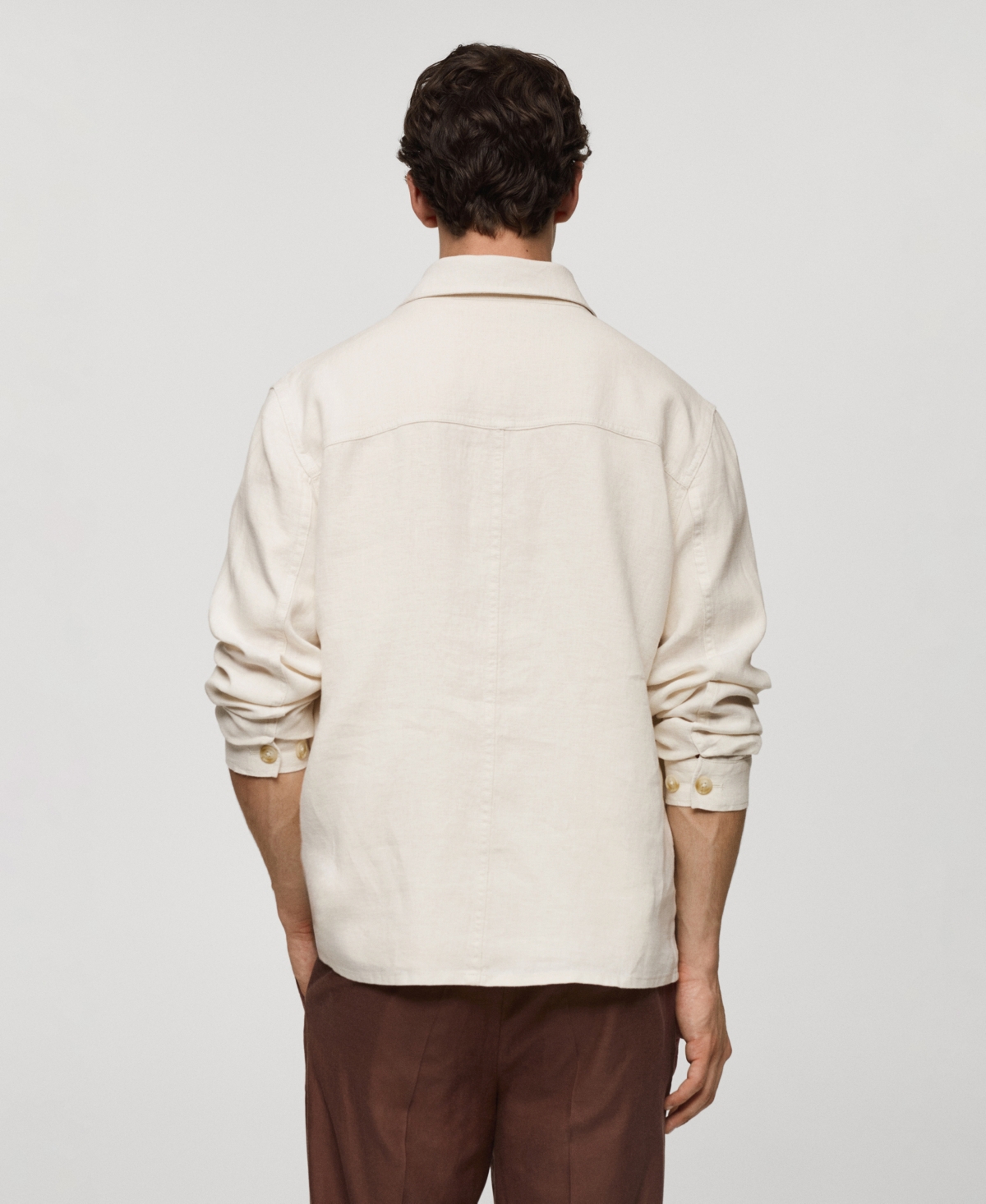 Mango Men's Linen Pockets Detail Overshirt