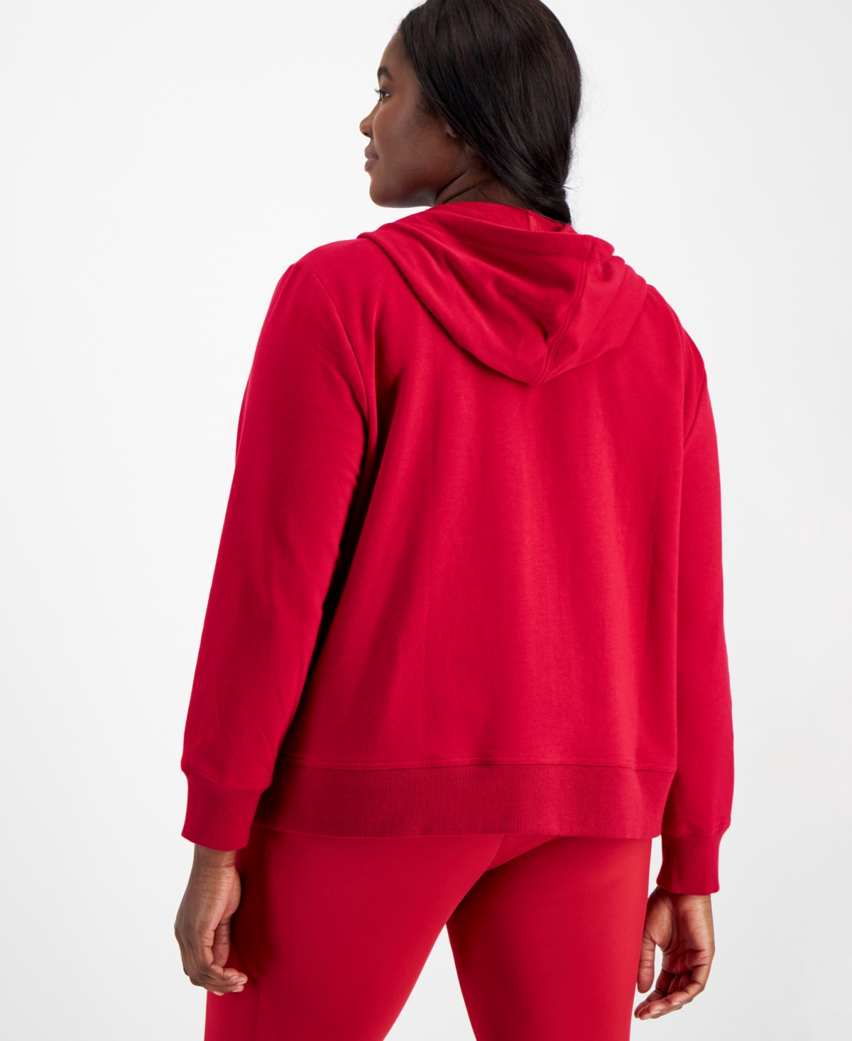 Id Ideology Plus Size Relaxed Full-Zip Fleece Hoodie, Created for Macy's