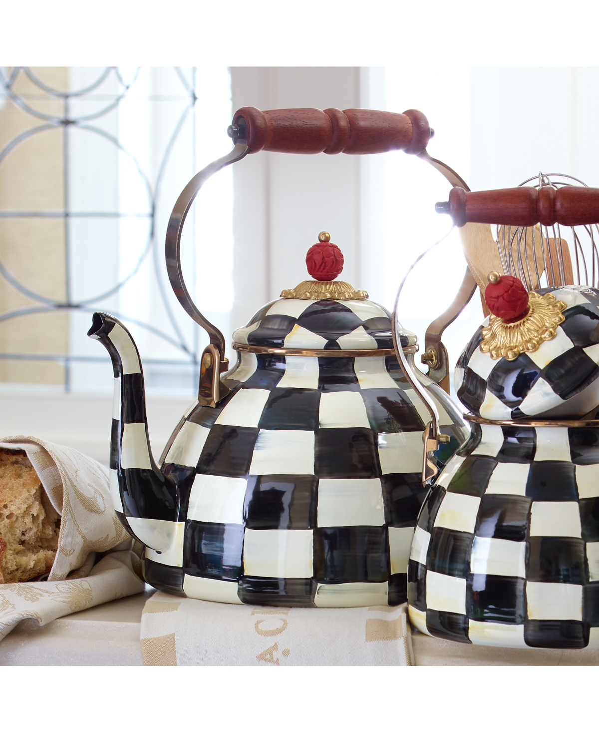 Mackenzie-childs Courtly Check 2-qt. Whistling Tea Kettle In No Color
