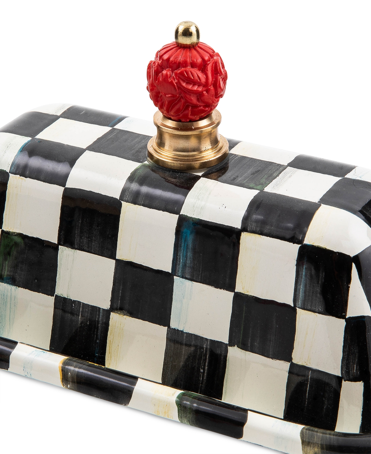 Mackenzie-childs Mackenzie Childs Courtly Check Enameled Steel Butter Box In No Color