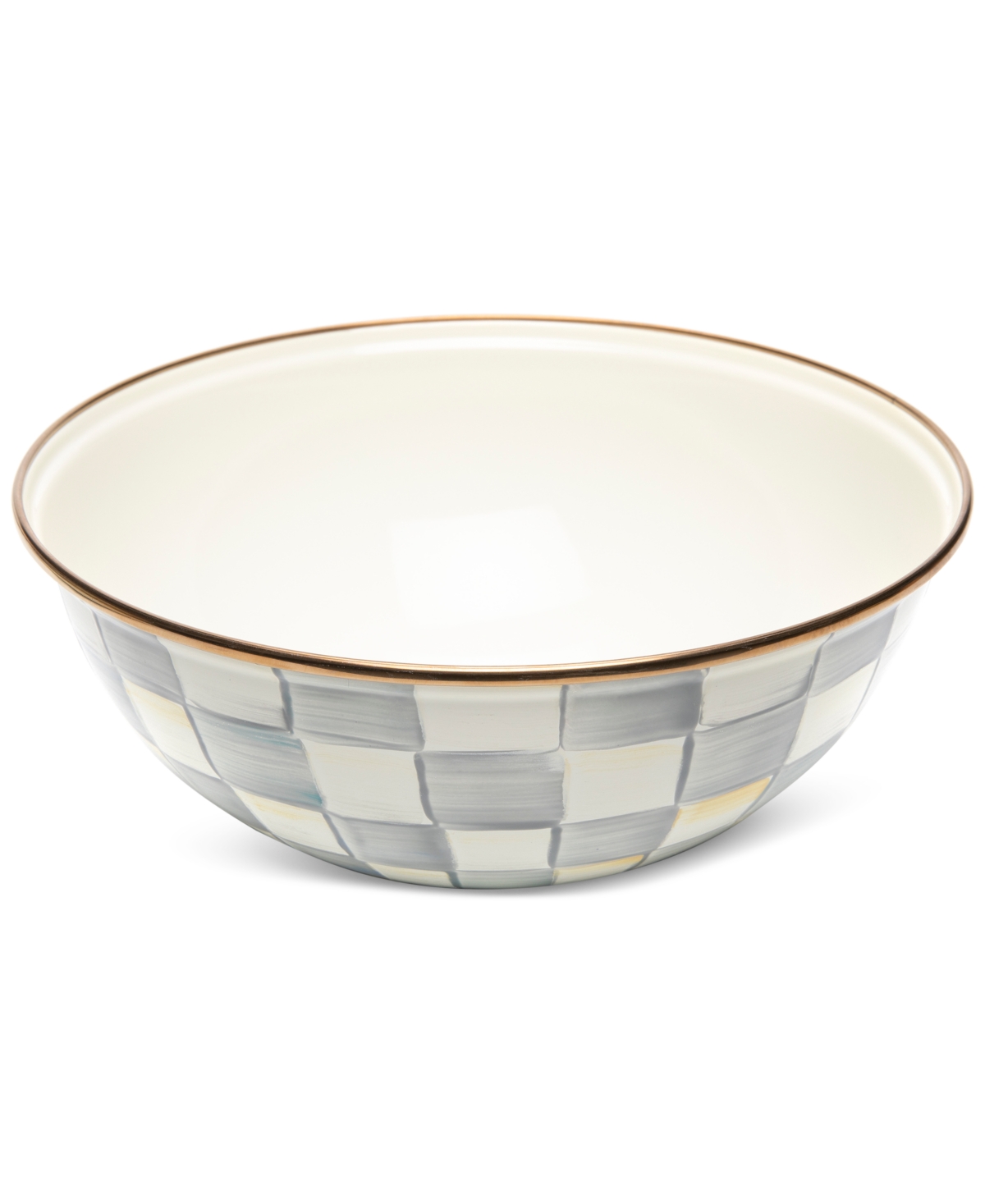Mackenzie-childs Sterling Check Enamel Everyday Bowl, Medium In No Color