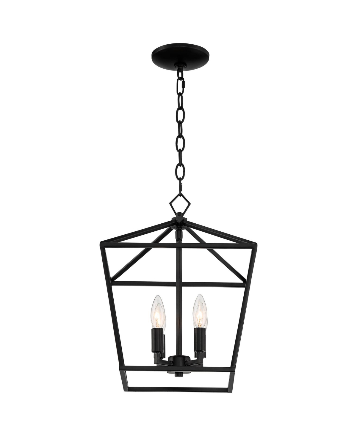 Franklin Iron Works QueluzPendant Chandelier Lighting Wide Modern Geometric Open Cage Shade 4-Light Fixture for Dining Room House Foyer Ent