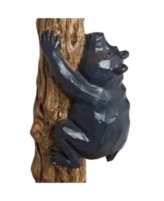 Climbing Bears 22 1/2" High Small Rustic Style Accent Table Lamps Set of 2 USB Port Brown Wood Finish Charging