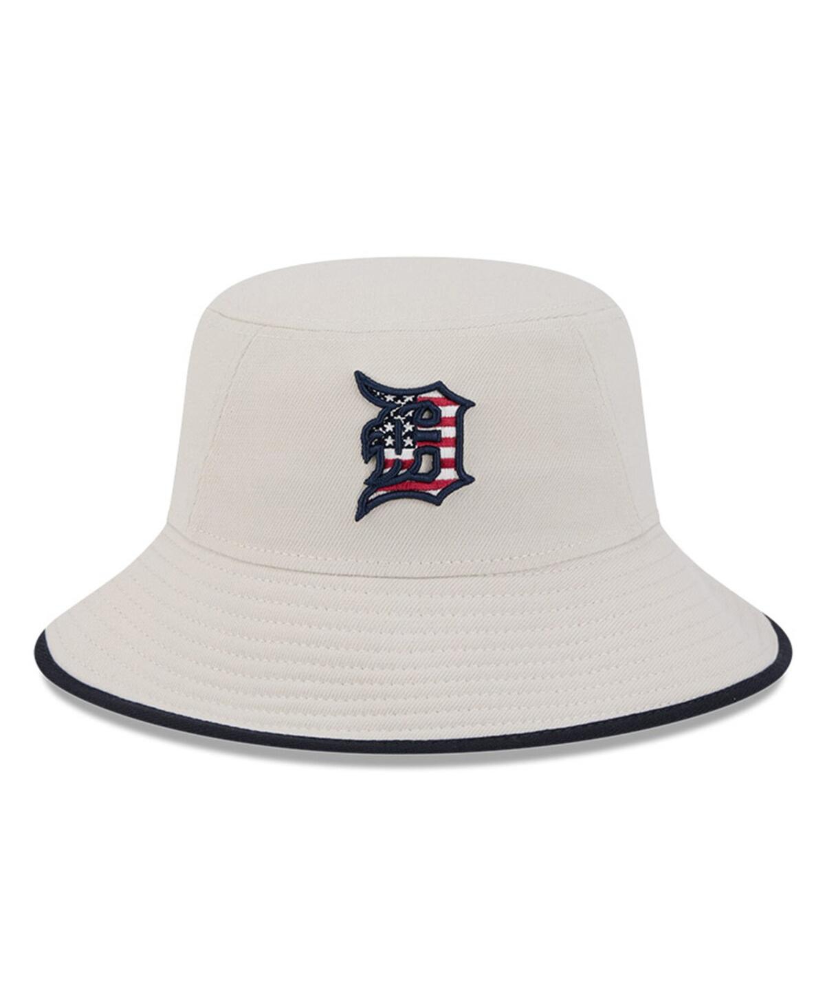 NEW ERA MEN'S KHAKI DETROIT TIGERS 2024 FOURTH OF JULY BUCKET HAT 