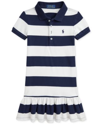 Polo Ralph Lauren Toddler and Little Girls Striped Stretch Mesh Polo Dress  - Macy's