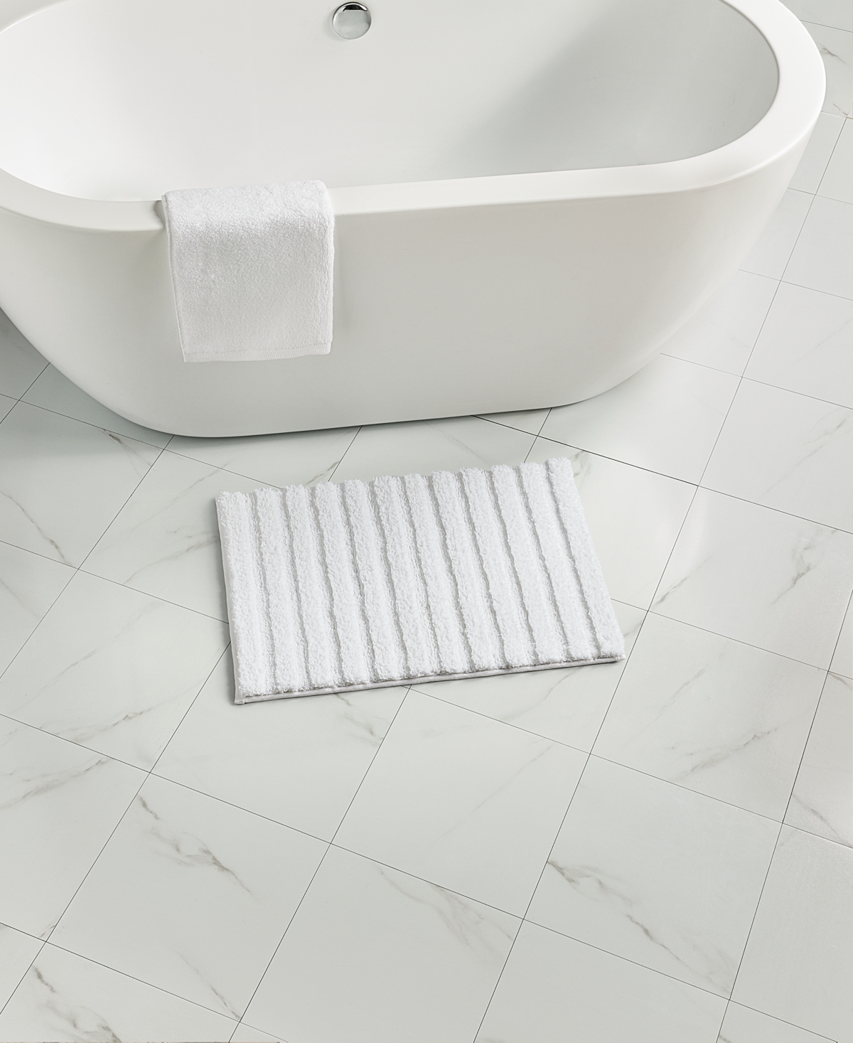 Charter Club Signature Bath Rug, 17" X 24", Exclusively At Macy's In White