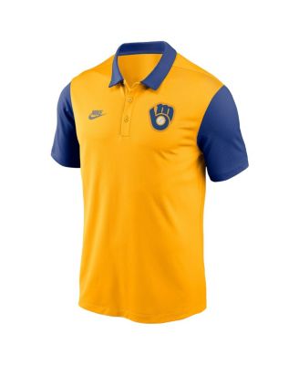 Men's Gold Milwaukee Brewers Franchise Cooperstown Collection Polo Shirt