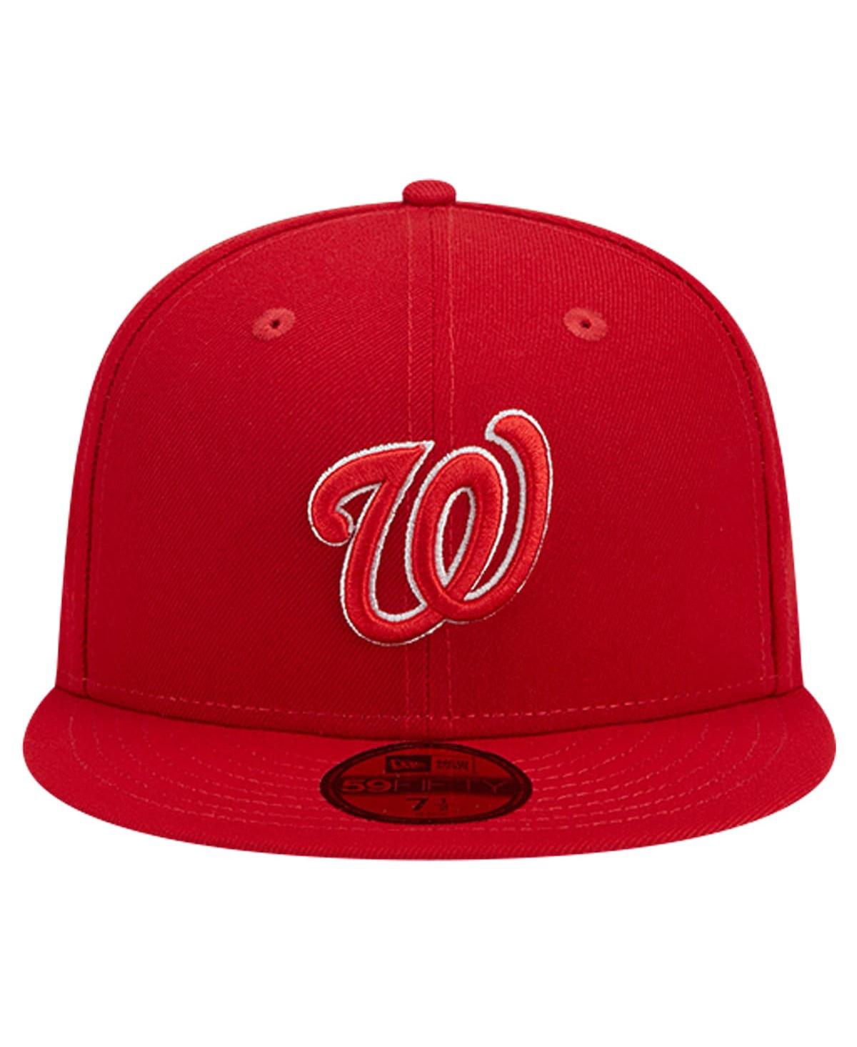 Shop New Era Men's Red Washington Nationals Logo 59fifty Fitted Hat