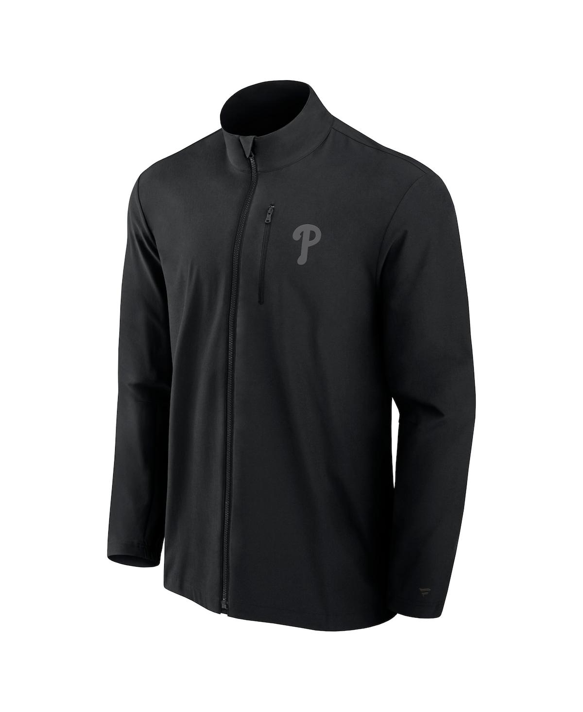 Fanatics Men'sPhiladelphia Phillies Front Office Woven Full-Zip Jacket - Black